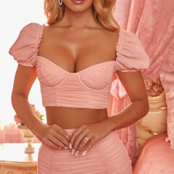 Oh Polly All Ruched Up Crop Top Size 2 - Picture 1 of 8